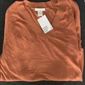 Burnt Orange V-neck sweater from H&M